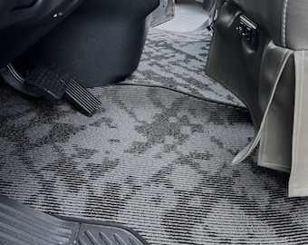 Newmar Grand Star Designer Floor mats, 2025+ years, Super-C Freightliner S2RV, Abstract Black/Gray Waterproof carpet set 3pcs set
