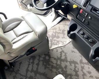 RV Renegade Verona/Valencia Floor mats, 2018-2026, Waterproof Carpet for Super-C Freightliner S2RV, Designer Abstract Brown/Beige 3 Pcs set