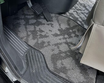 RV Renegade Verona/Valencia Floor mats, 2018-2026, Waterproof Carpet for Super-C Freightliner S2RV, Designer Abstract Black/Gray 3 Piece Set