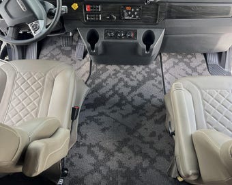 Entegra Accolade Designer Floor mats, 2018-2026, Waterproof Carpet for Super-C Freightliner S2RV, Abstract Black/Gray 3 Pcs set