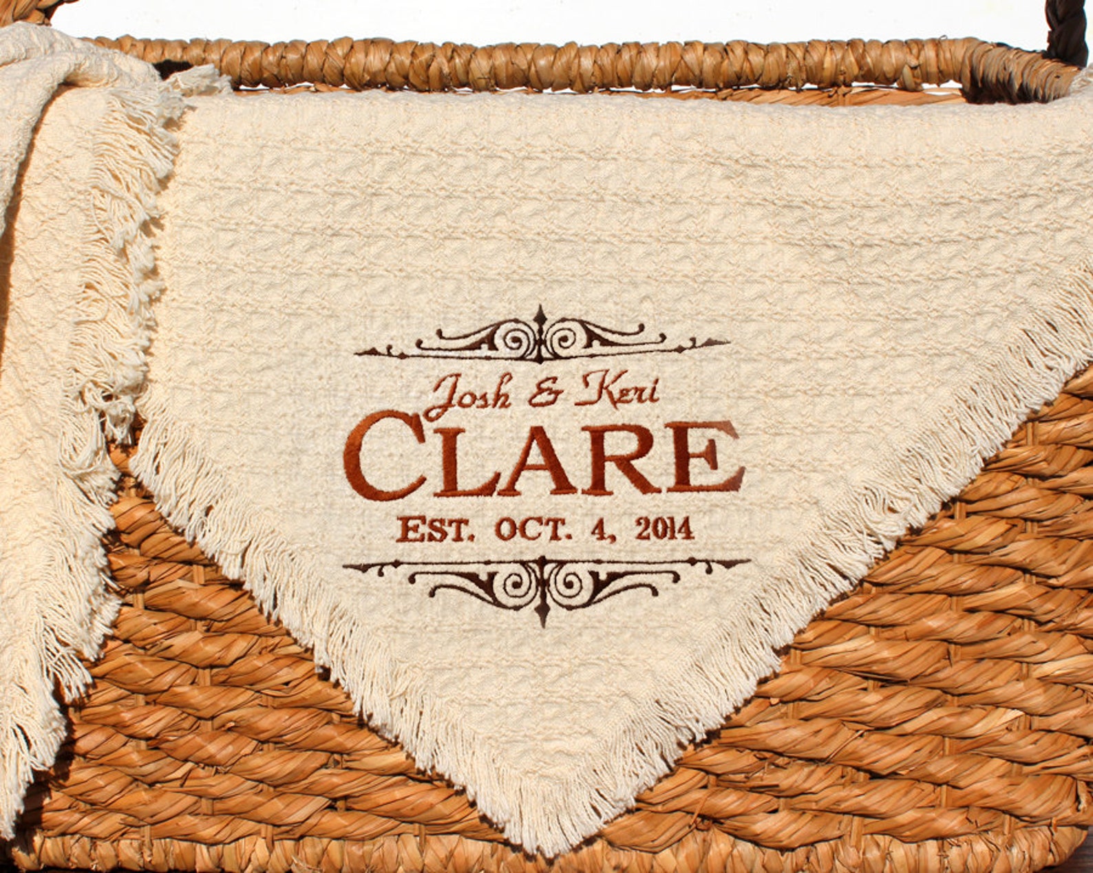 Personalized Wedding Throws and Blankets Custom Embroidered Etsy