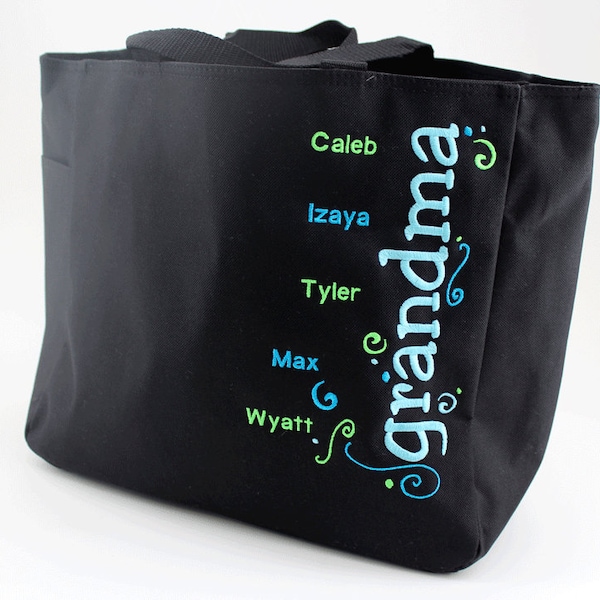 Personalized Grandma or Mothers Tote Bag | Grandma Gift with Grandchildren's Names | Perfect Grandma Bag | Personalized by her Grandkids!