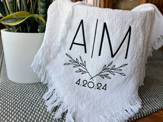 Monogrammed blankets for wedding hotsell