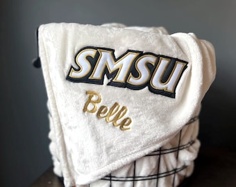 Forest, Burgundy ANY college name on the SOFTEST custom blanket | graduation gift | your school or university | personalized college