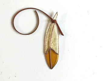 Classic Stained Glass Feather iridescent body