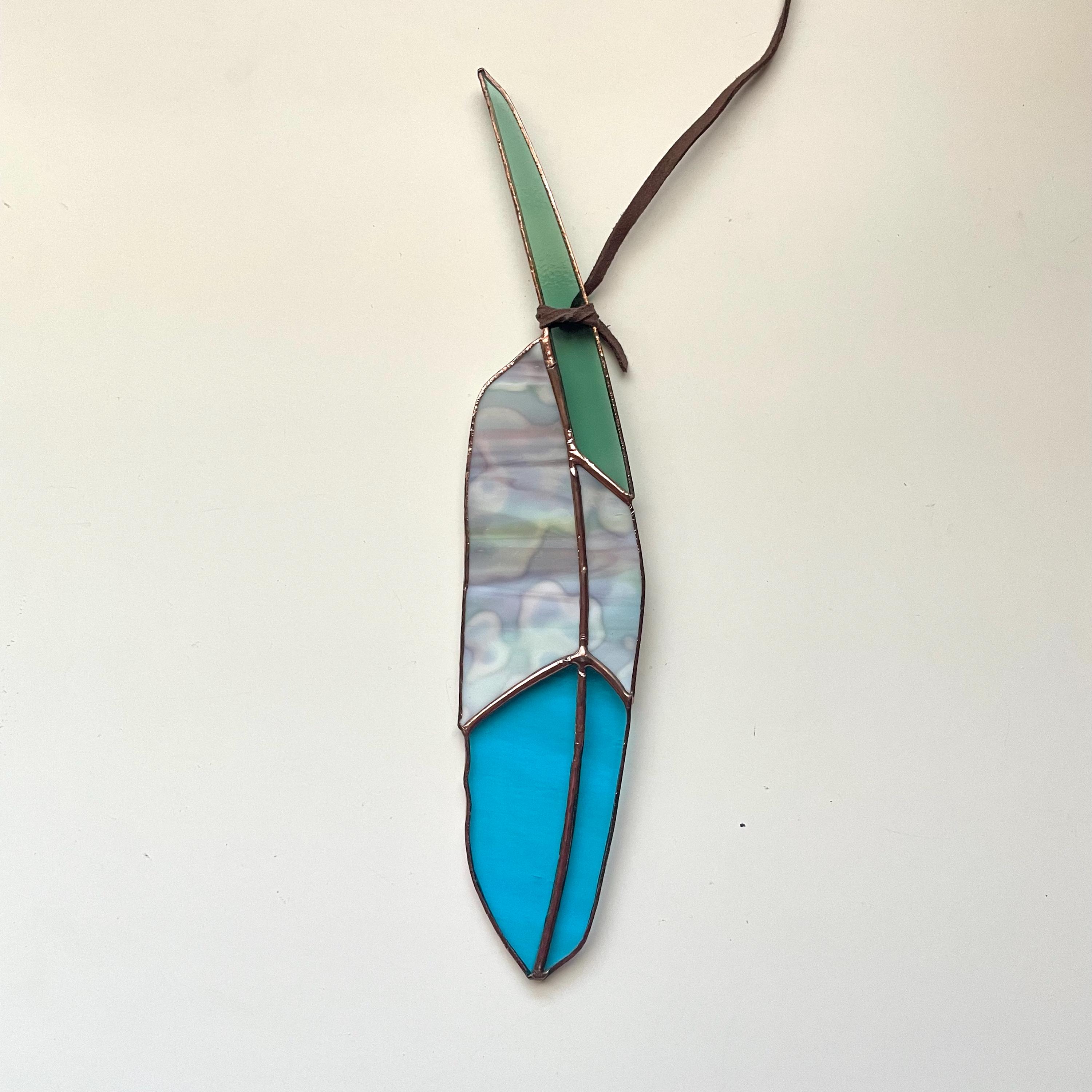 earthy classic glass feather - Colin Adrian Glass – FOUND&MADE