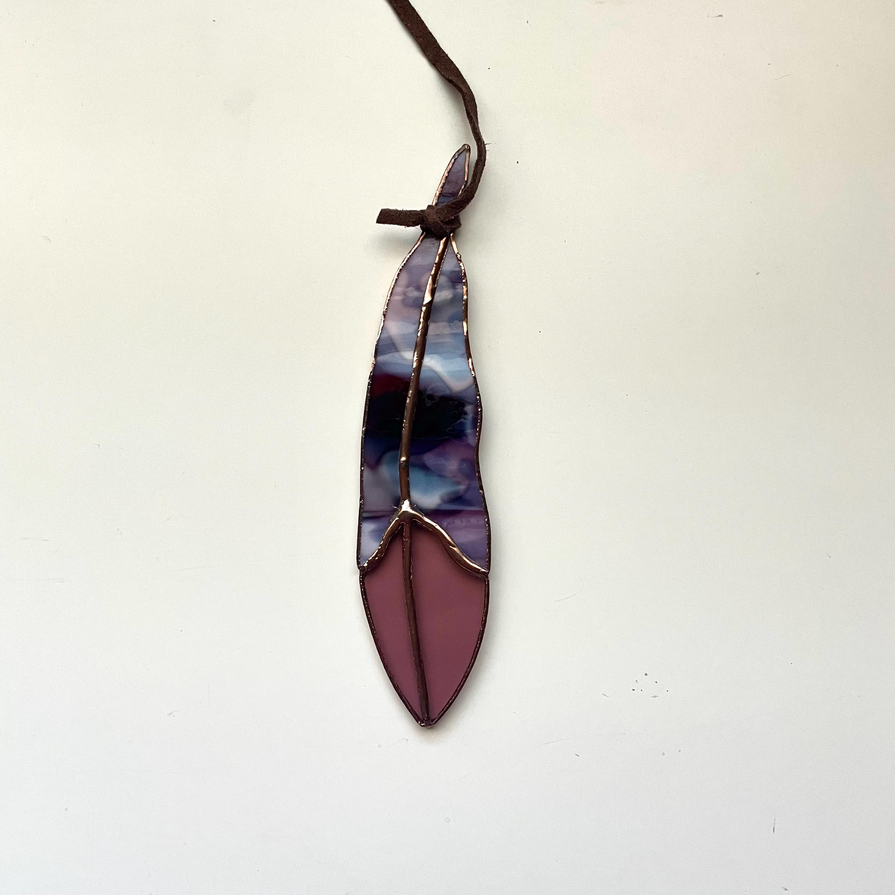 earthy classic glass feather - Colin Adrian Glass – FOUND&MADE