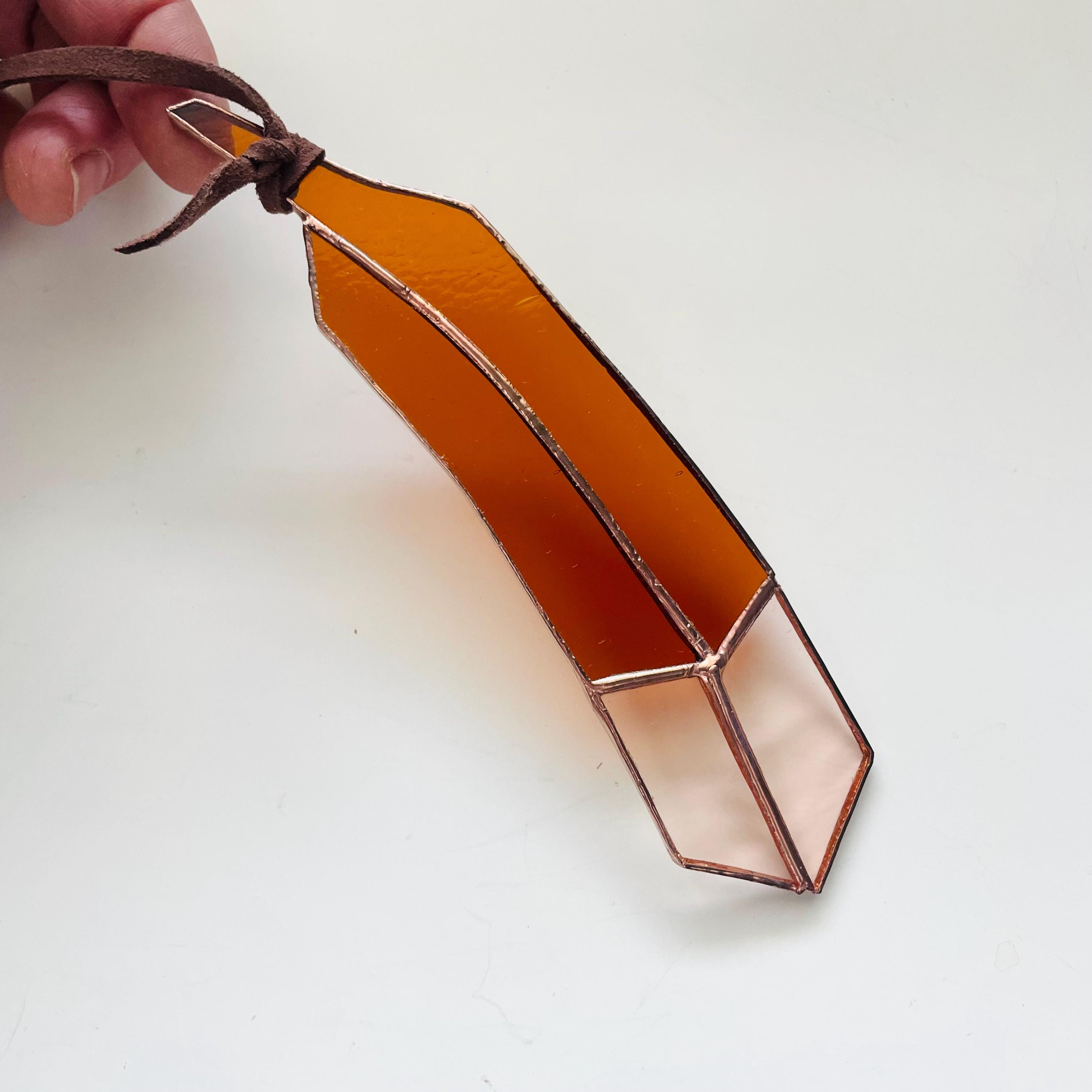 earthy classic glass feather - Colin Adrian Glass – FOUND&MADE