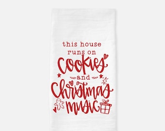 Christmas Cookies Tea Towel - Tea Towel Gift - Christmas Kitchen Towel - Holiday Kitchen Decor - Christmas Hand Towel - Holiday Tea Towel