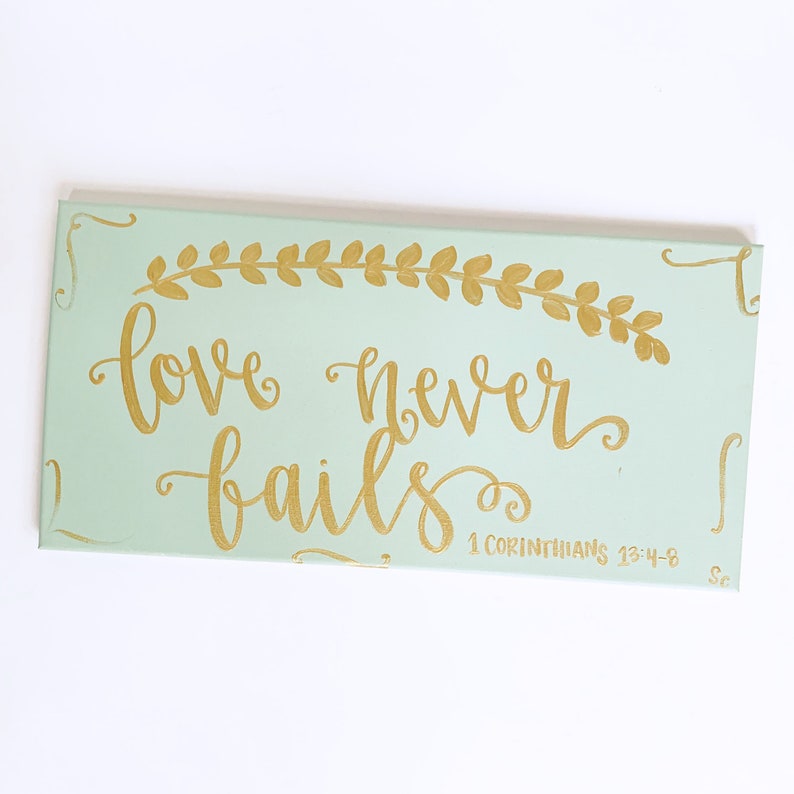 Love Never Fails Sign Valentine S Wall Art Wedding Decor Corinthians 13 E Painting For Scripture