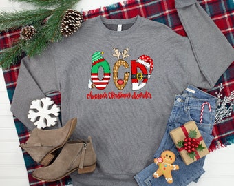 OCD Christmas Tee - Christmas Shirt - Winter T-shirt - Womens long sleeve shirt - Christmas T-Shirt - Christmas Sweatshirt - Christmas Tee