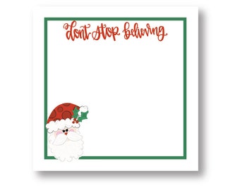 Personalized Christmas Notepad - Santa Note Pad - Initials Notepad - Christmas Stationery - Mini Notepad - Holiday Notes - Stocking Stuffer