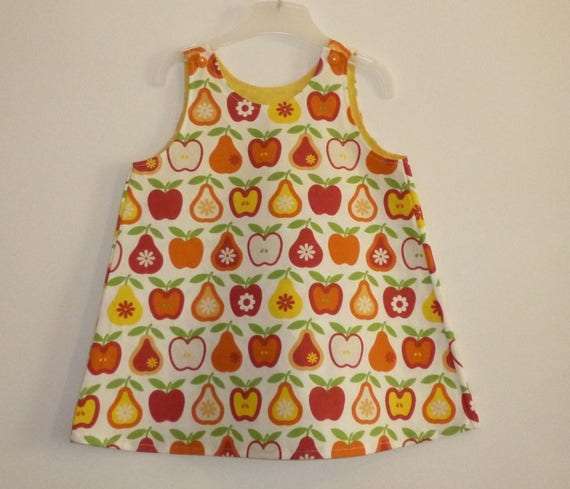 Yellow Orange Apples and Pears Dress 