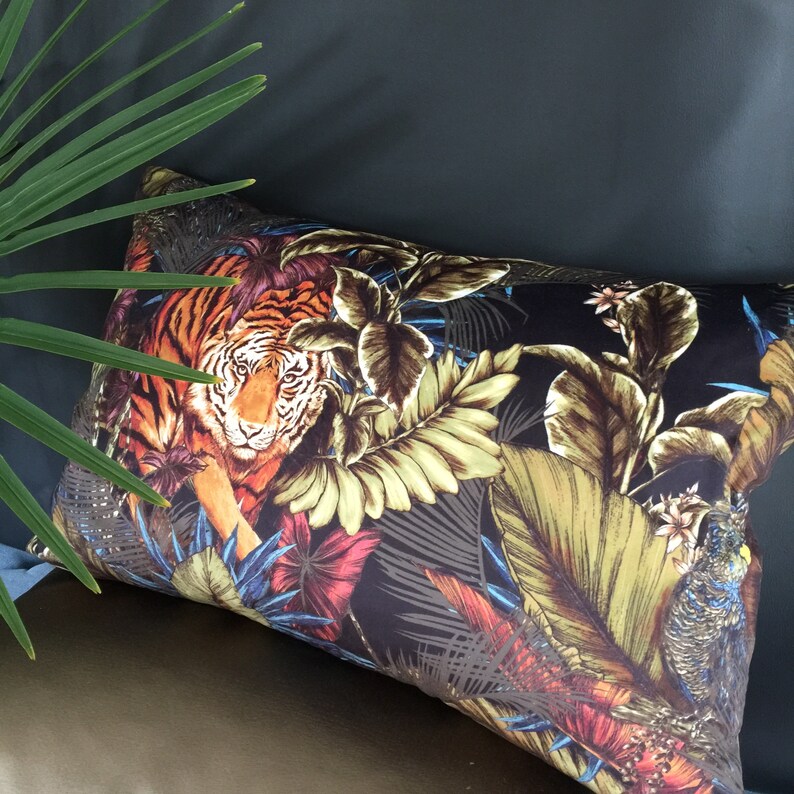 Jungle cushion/Tiger cushion/Luxury Exotic cushion/Nature Etsy