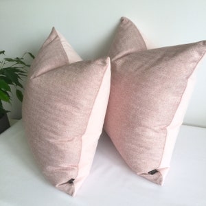 Blush Pink Herringbone Velvet Cushion Cover: Modern Cottage Decor