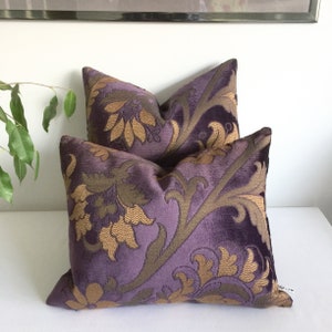 Dark purple velvet cushion/Plum velvet cushion or cover/Aubergine velvet cushion/Purple cushion/Plum throw cushion/floral velvet cushion uk