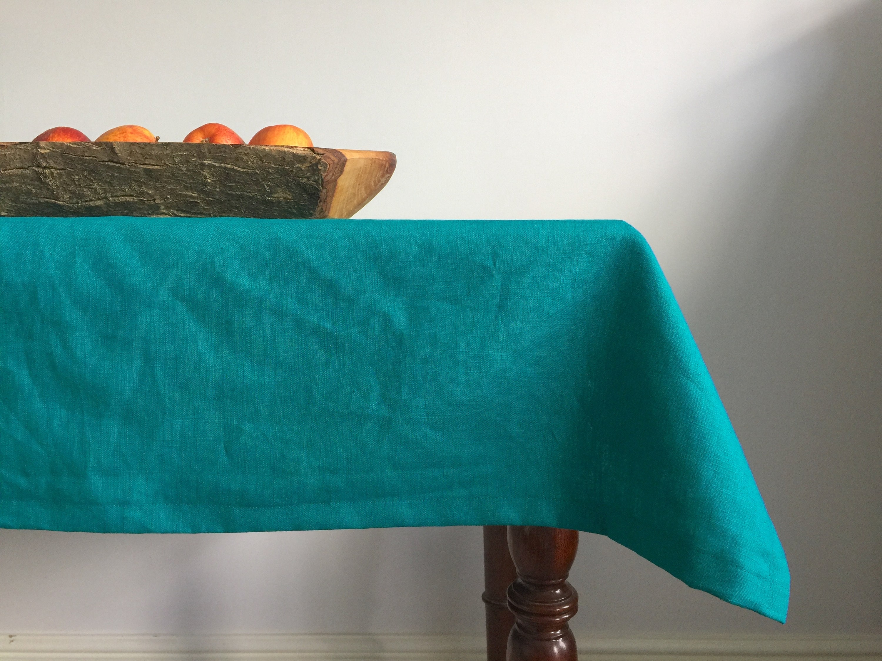 Teal Linen Tablecloth/pure Linen Tablecloth or Napkin/made in Etsy UK