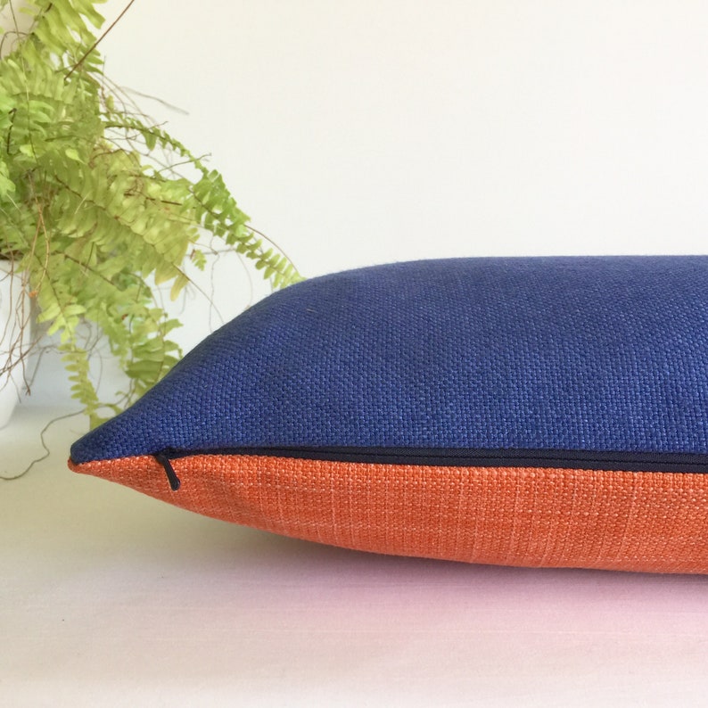Geometric Cushion/orange and Blue Cushion or Cover/blue Orange Etsy UK