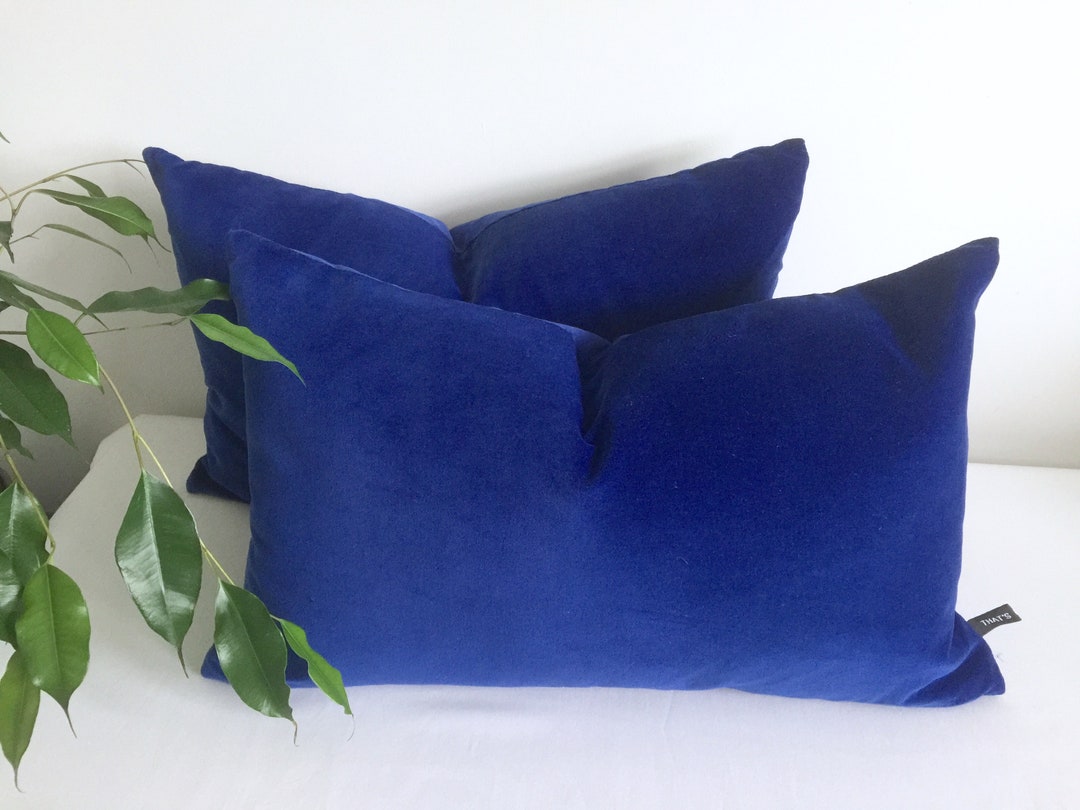 Royal Blue Velvet Cushion or Cover. Royal Blue Cushion. Bright Blue