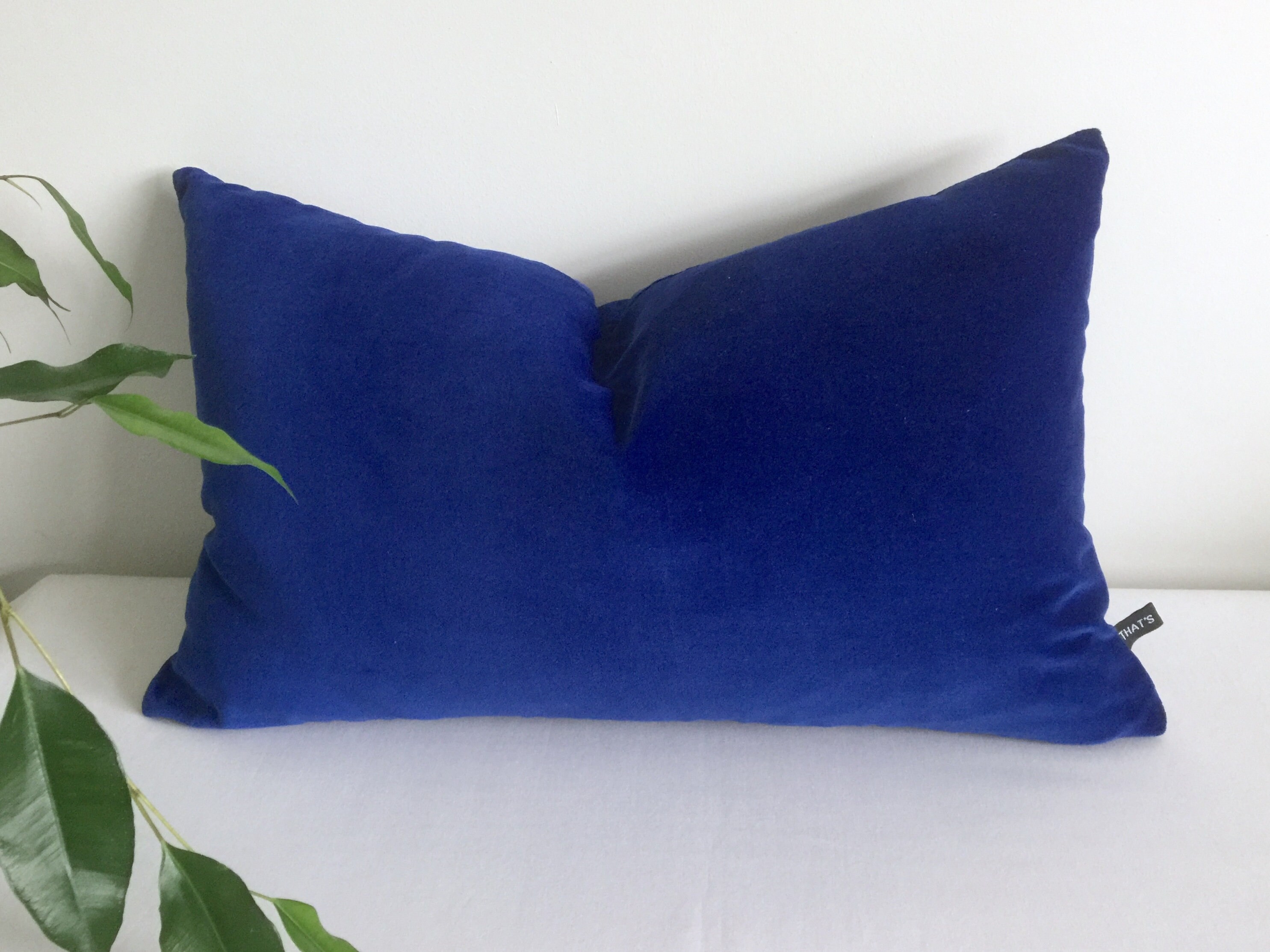 Blue velvet rectangular cushion discount