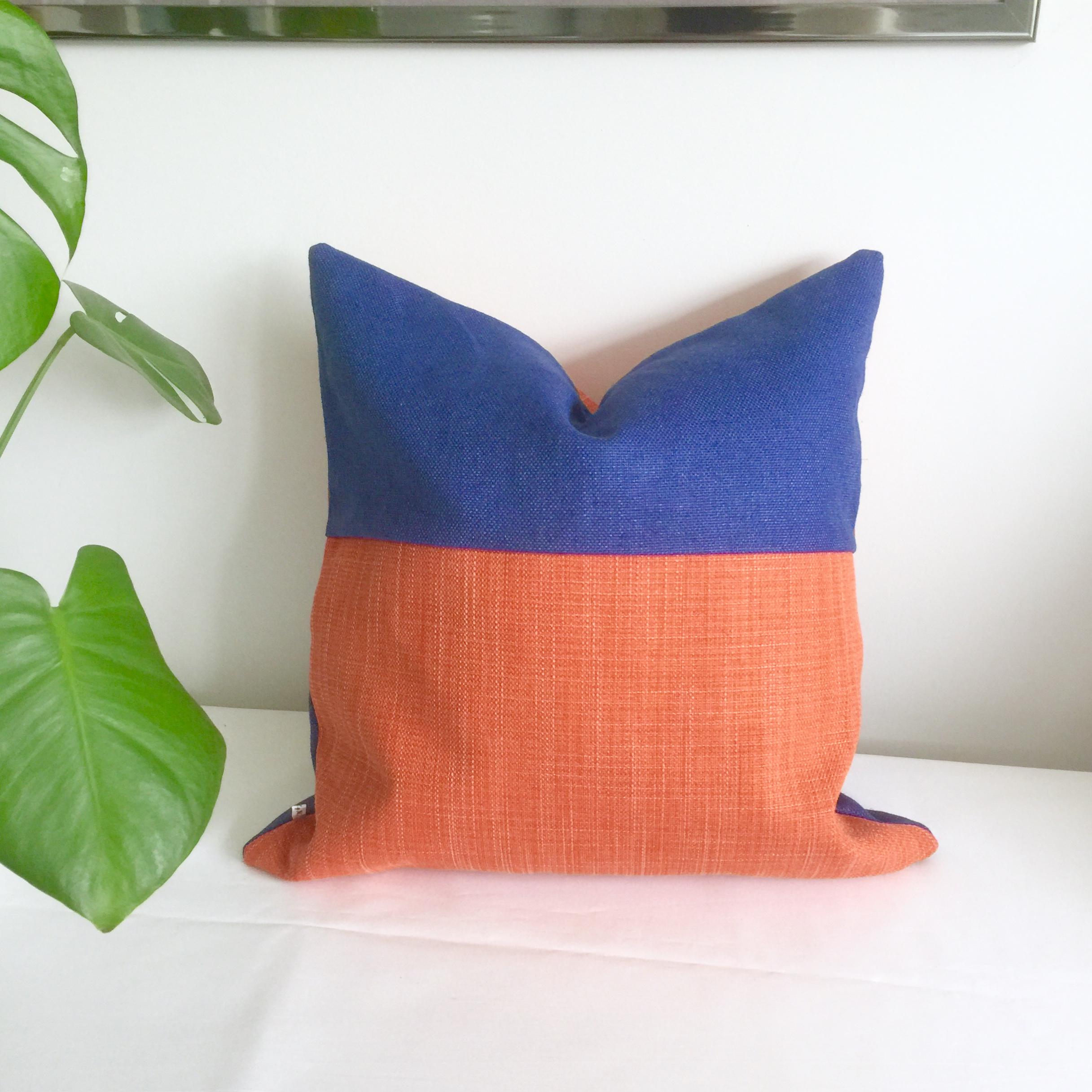 Orange and blue cushion covers sale