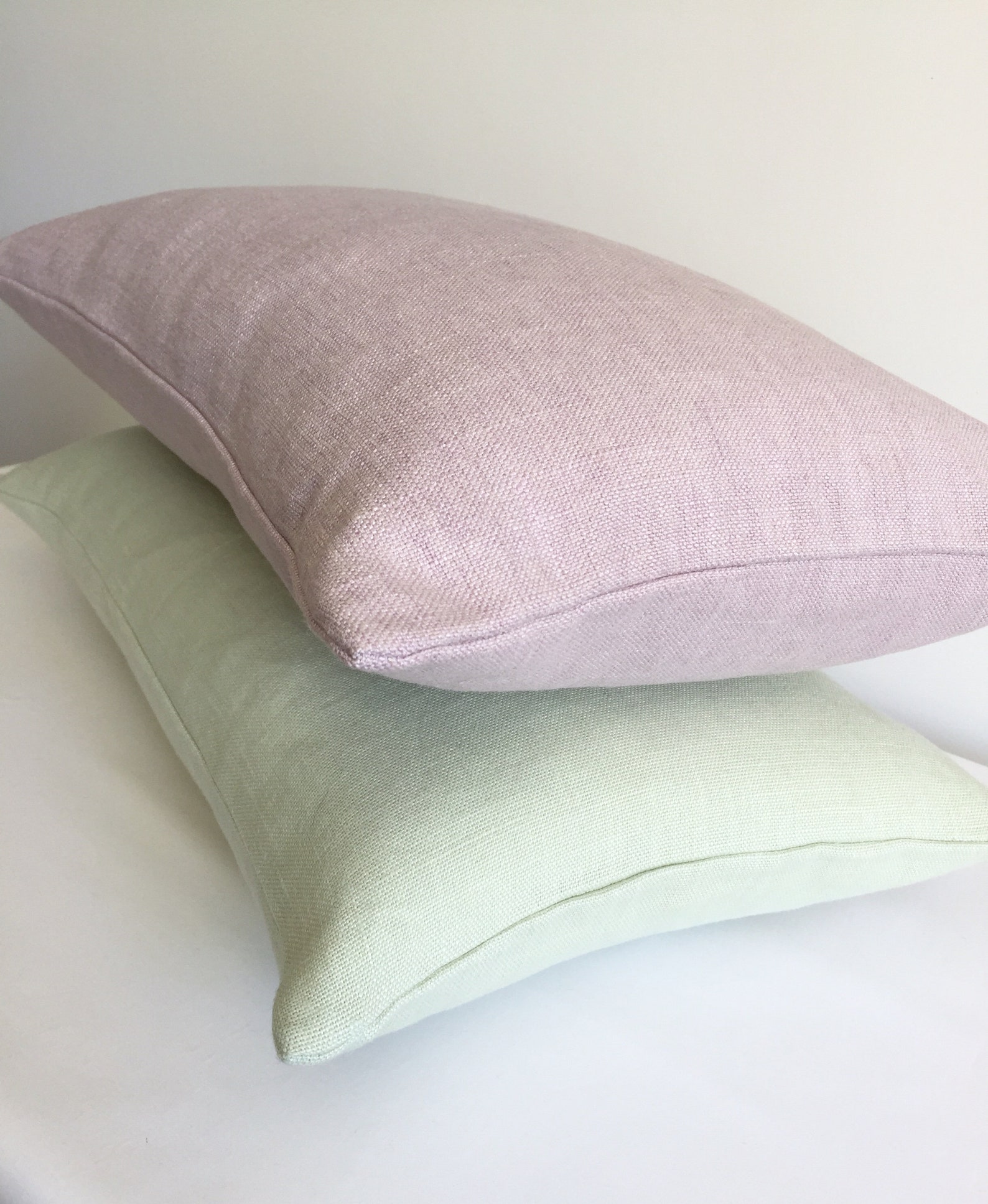 Lilac linen cushion/green linen cushion cover/linen throw Etsy