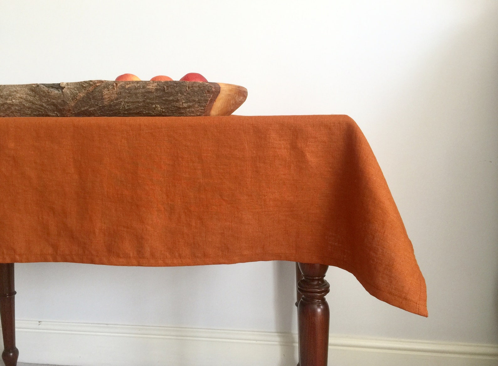 Rust Linen Tablecloth. Burnt Orange Tablecloth. Linen Cotton Tablecloth ...