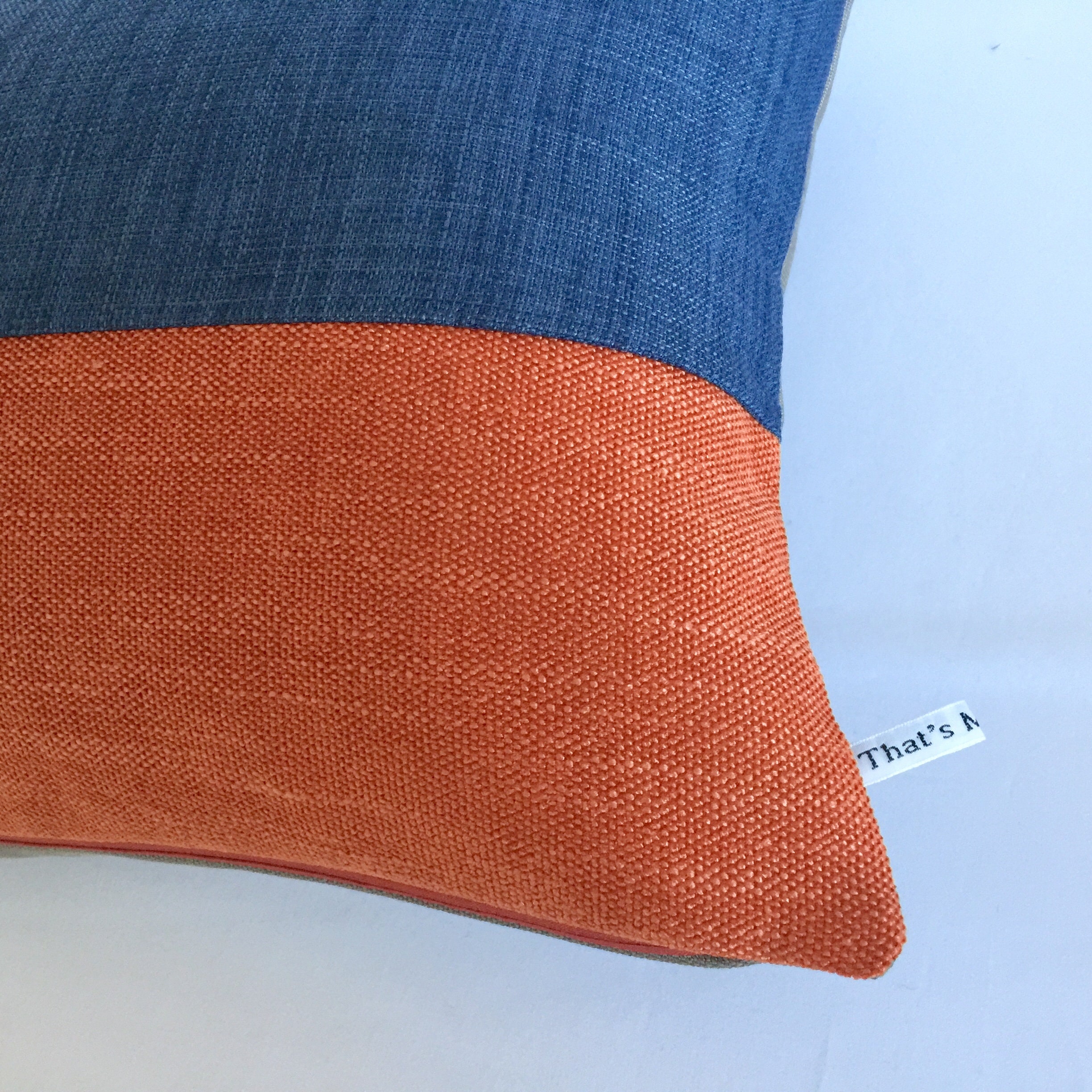 Geometric Cushion/orange and Blue Cushion or Cover/blue Orange Etsy UK