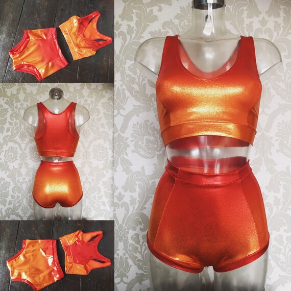 Leotard.Dance Hot Pants And Crop Top Diamante Gymnastic Two Piece.Shorts.UK.Gift