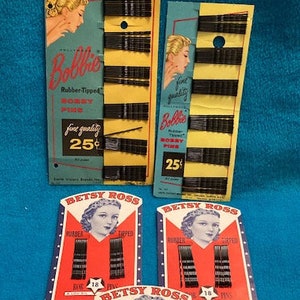 Vintage Bobbie PIns 1940s-50s. NOS