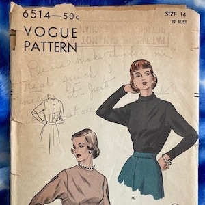 UNUSED 1948 Vogue 6514 - size 32&quot; bust