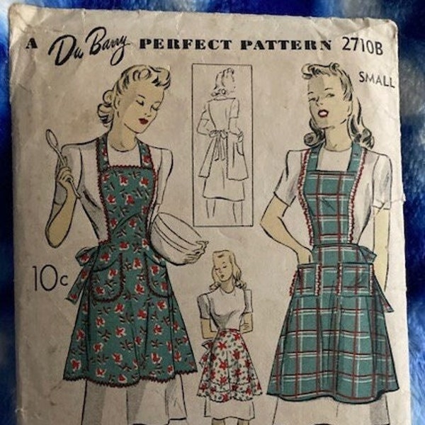 1941 DuBarry Pattern 2710B - Bib apron, size S/32-34" bust