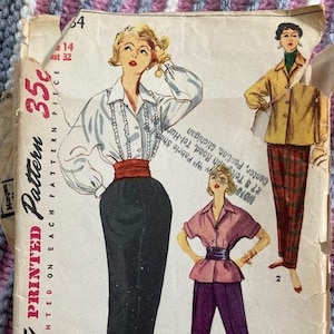 UNCUT 1953 Simplicity 4464, vintage size 14