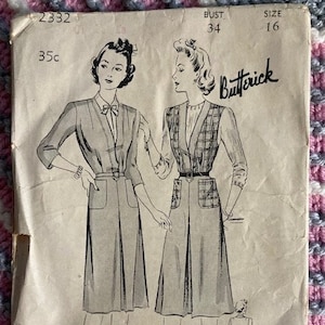 1940s Butterick 2332 - size 16/34&quot; bust
