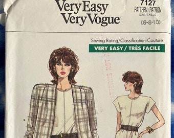 UNCUT 1980s Vogue Dress and Blouse Patterns, sized 6-8-10
