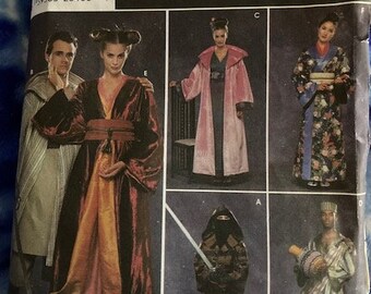 UNCUT Simplicity 8944 - Ninja, Jedi, Star Wars, costumes sizes 34-44" chest