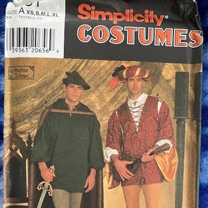 UNCUT Simplicity 7761 - Men&#39;s Ren Fair Costume, 32-48&quot; chest