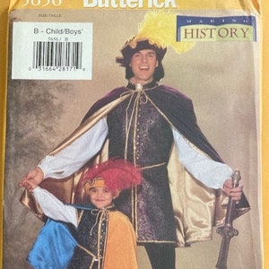 UNCUT Butterick Pattern 5656- Men & Boy&#39;s Renaissance Costumes - 21-48&quot; chest
