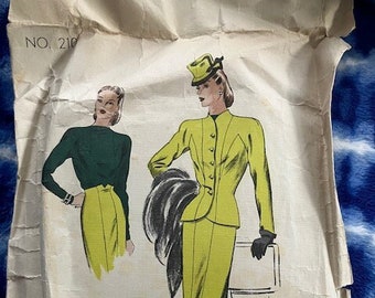 1944 Vogue Couturier Pattern 210 - size 12/30" bust