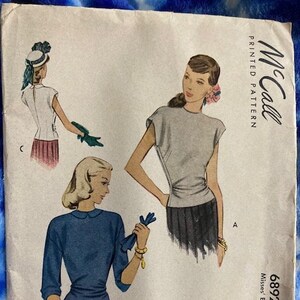 UNCUT 1947 McCall 6892- size 14/32&quot; bust