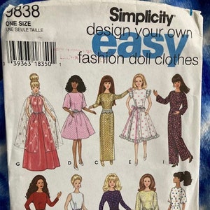 UNCUT 1980-90s Simplicity Crafts Patterns for Barbie