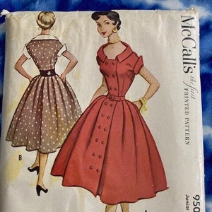 UNCUT 1953 McCall&#39;s 9505 - junior size 13 or 31&quot; bust
