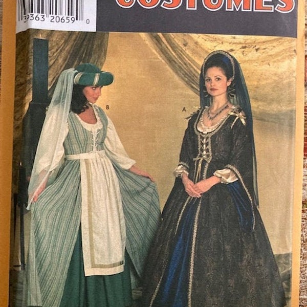 UNCUT Simplicity Costumes 7756 - Renaissance Gowns sizes 4 to10-14