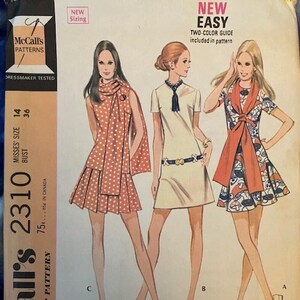 UNCUT 1969-70 McCall&#39;s &quot;New Easy&quot; Dress Patterns - size 14/36&quot; bust