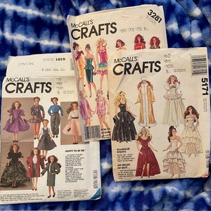 UNCUT McCall's Barbie Patterns - 3281, 5171, 6101