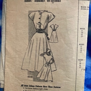 1948 Anne Adams 4646 - junior miss size 13 or 31&quot; bust