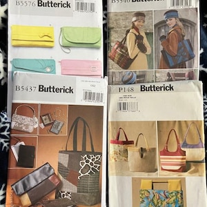 UNCUT Butterick Patterns for purses, bags, totes....