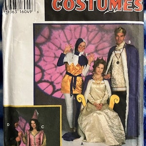 UNCUT Simplicity 9229 - his and ms Medieval costumes sizes XS-M