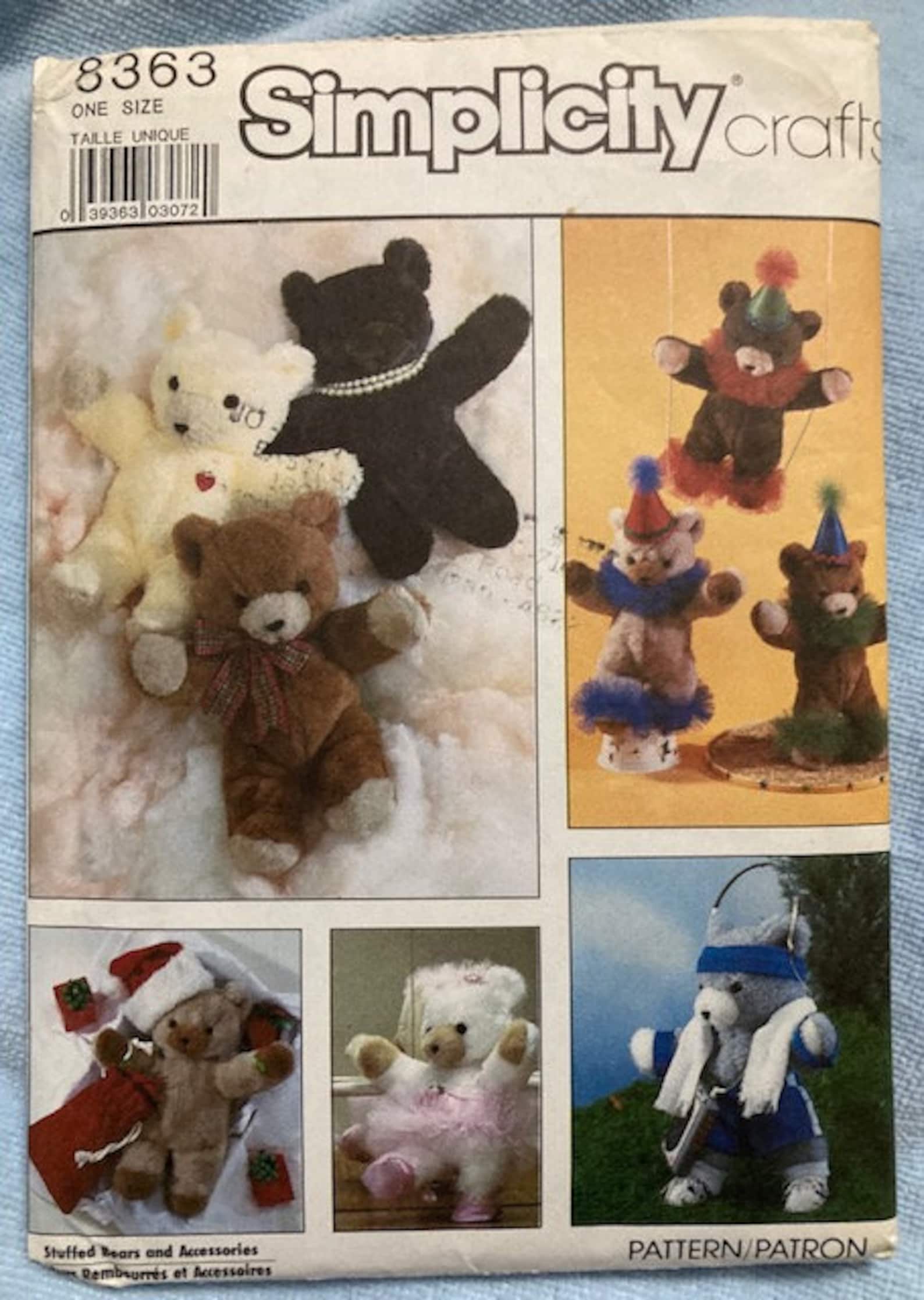 4 Vintage Simplicity Teddy Bear Patterns Etsy