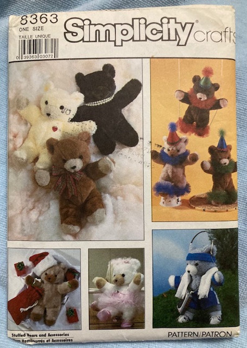 4 Vintage Simplicity Teddy Bear Patterns - Etsy
